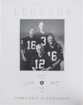 Lot of (2) Oakland Raiders Legends Multi Signed Posters From George Blanda Collection (Blanda Family LOA & Beckett PreCert)
